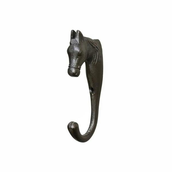 Antique Cast Iron Horse Single Coat Hook - 100mm
