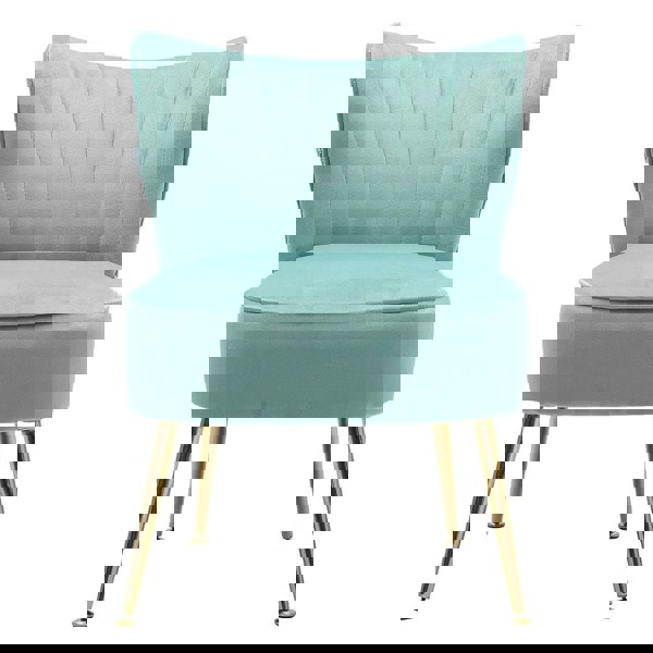 Velvet Cocktail Chairs Accent Chairs with Gold Legs Cocktail Chairs Living and Home Cyan (Velvet)