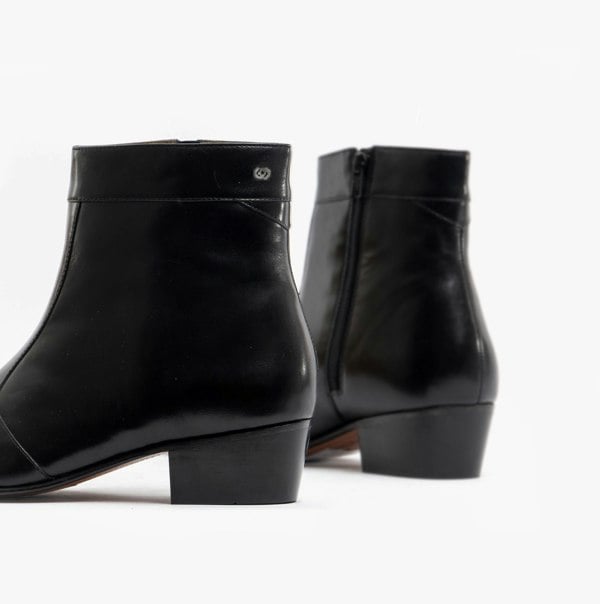 Club Cubano CAESAR Mens Leather Cuban Heel Boots Black