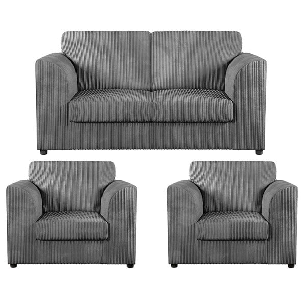 Furnishings For Less Luxor Jumbo Cord 2 Seater and 2 x Armchairs - Full Back