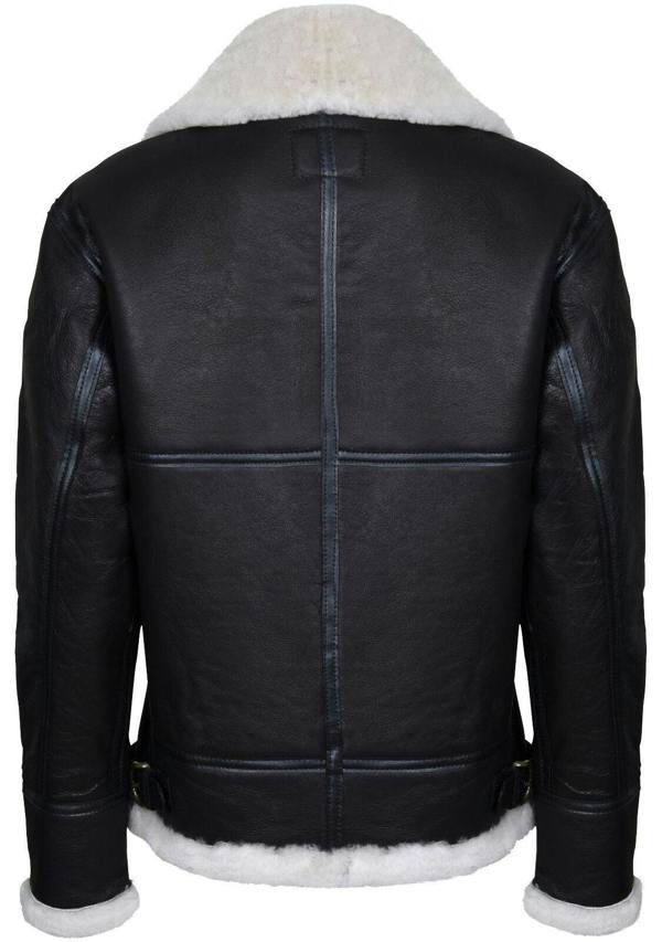 Infinity Leather Mens B3 Aviator Real Sheepskin Leather Flying Jacket-Oxford