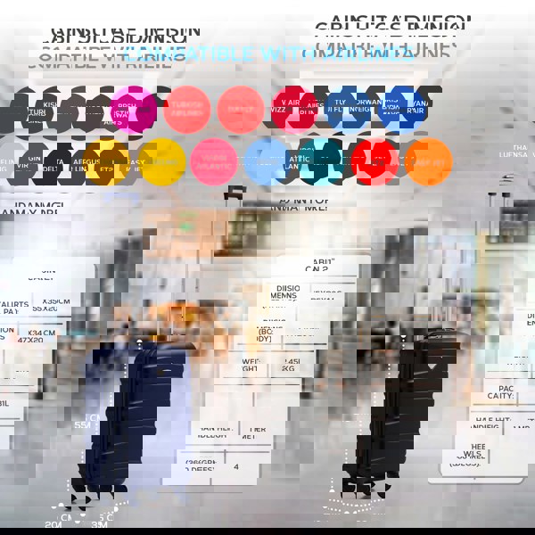 Flight Knight 55x35x20cm Carry On Cabin Suitcase (TSA Lock) 100+ Airlines Approved