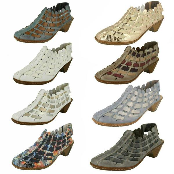 Rieker Ladies Rieker Sling Back Shoes With Woven Detail 46778