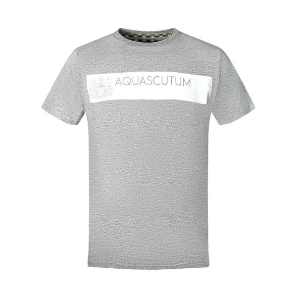 Aquascutum Mens Block Logo T-Shirt - Grey - 