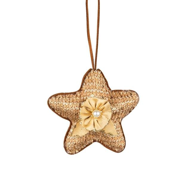 12cm Gold Star Christmas Hanging Decoration, Gold Jute Effect Festive Ornament for Trees, Wreaths and Garlands image 1
