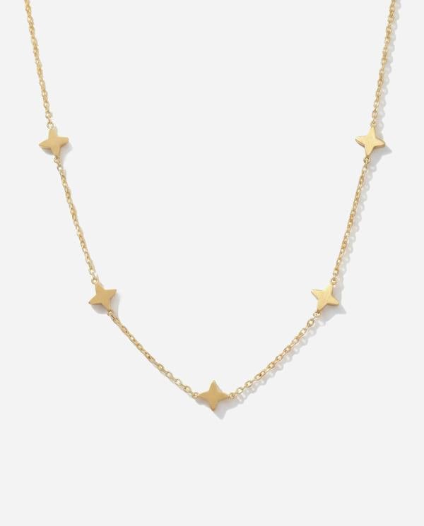 Elk & Bloom 14K Gold Lucky Clover Choker Necklace