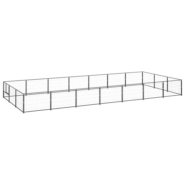 Berkfield Dog Kennel Black 21 m2 Steel
