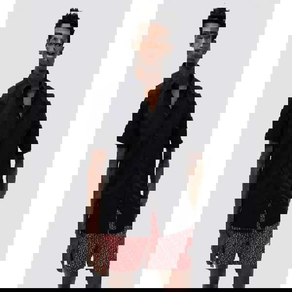 HUGO Ebor Relaxed Fit Mens Stretch Cotton Shirt - Black 001