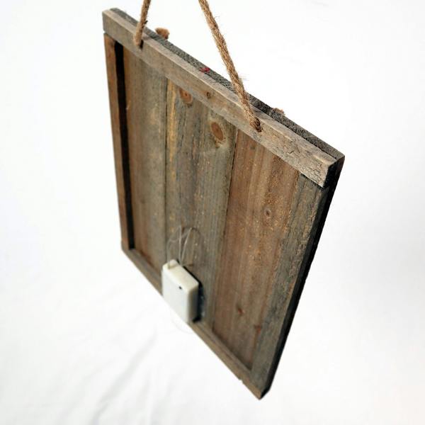 36 cm Battery Operated Wooden Frame Wall Decoration with 6 Warm White LED Bulbs image 9