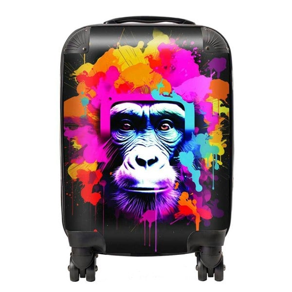 Warren Reed Multi Coloured Monkey Face Suitcase