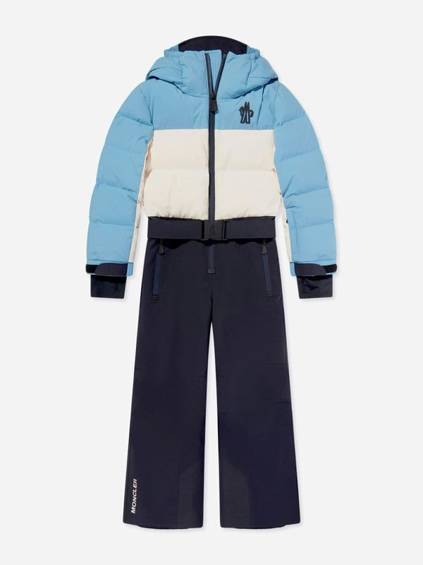 Moncler Enfant Kids Grenoble Down Padded Ski Suit in Blue