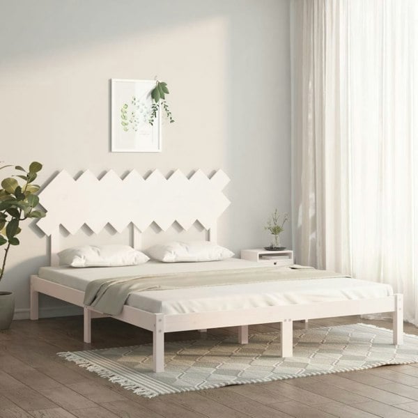 Berkfield Bed Frame White 160x200 cm Solid Wood