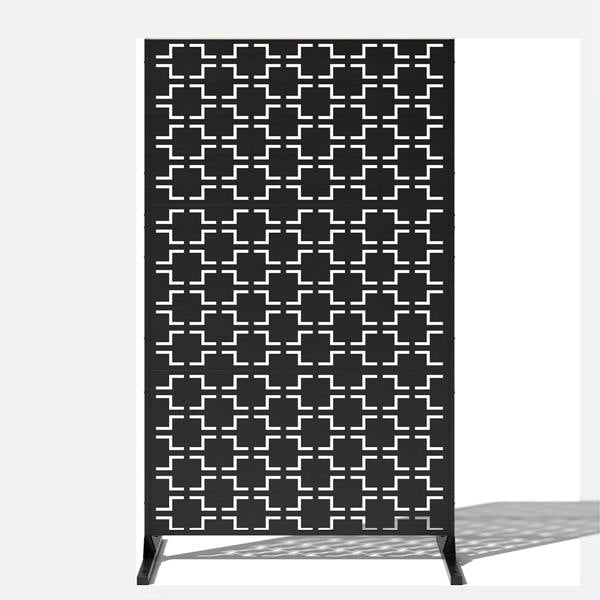 Nicoman Metal Indoor/Outdoor Privacy Screen with Stand 120cm x 180cm - Squares
