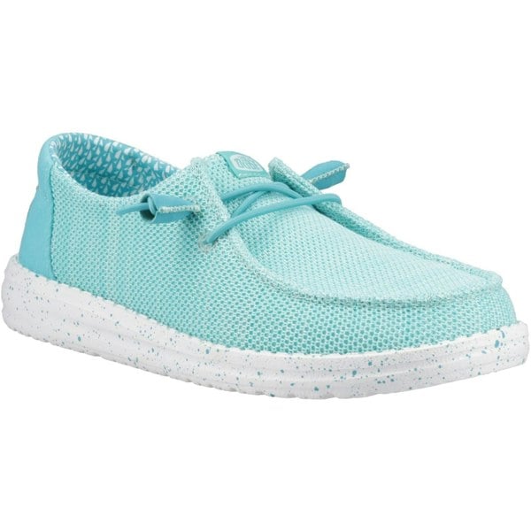 HEYDUDE Wendy Stretch Sox Polyester Blend Women's Ceramic Blue Moccasins Shoes