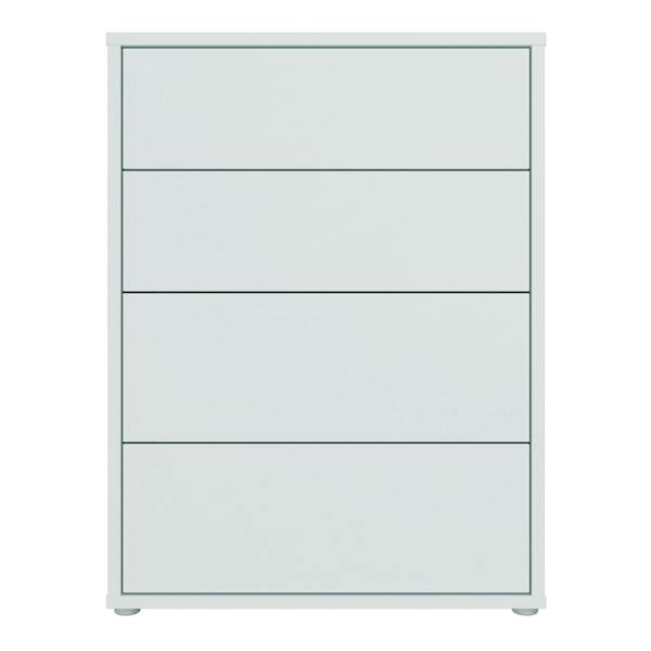 Alice Springs 4 Drawer Chest with Push-to-Open Drawers in Light Grey