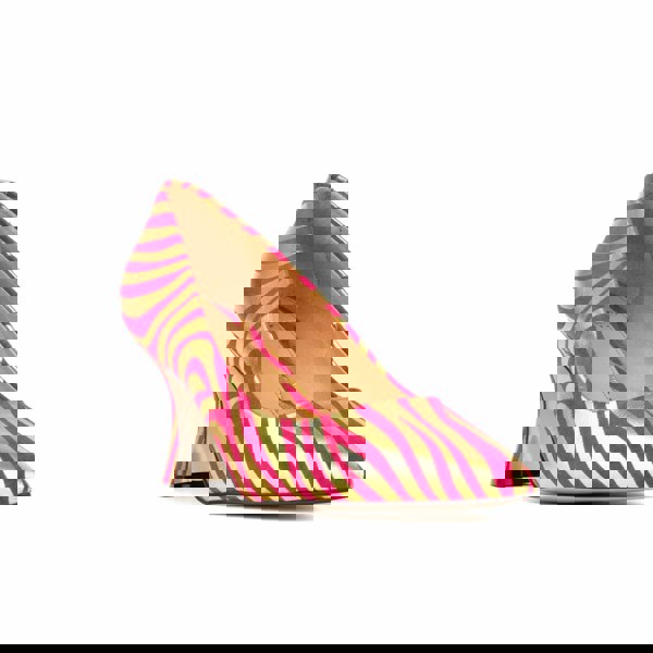 Embassy London Sophia Hollywood - Pink & Gold Stripes - Women’s gold foil zebra stripe Pointed Pump