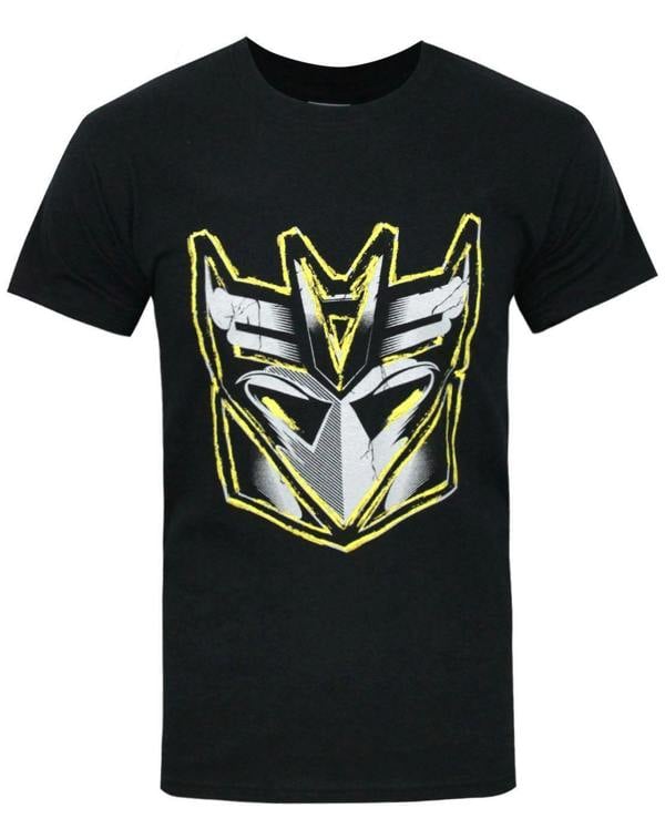 Transformers Mens Black Metallic Logo Short Sleeved T-Shirt