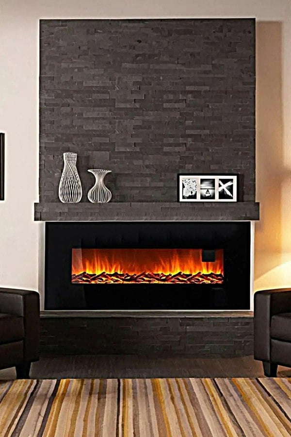 Living and Home Modern Wall Mounted Electric Fireplace