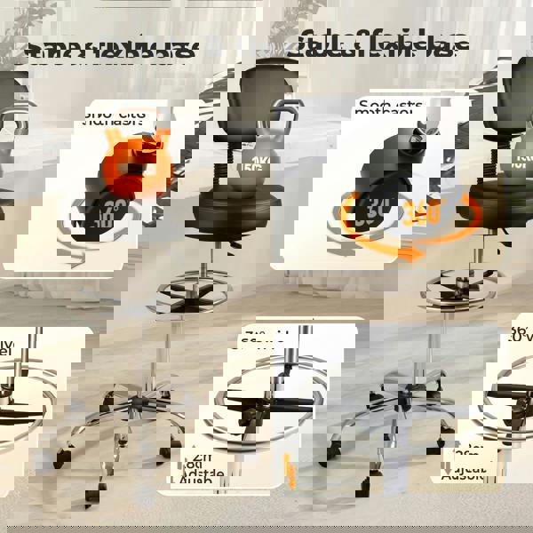 Levede Swivel Drafting Chair Ergonomic Stool Height Adjustable Footrest Backrest