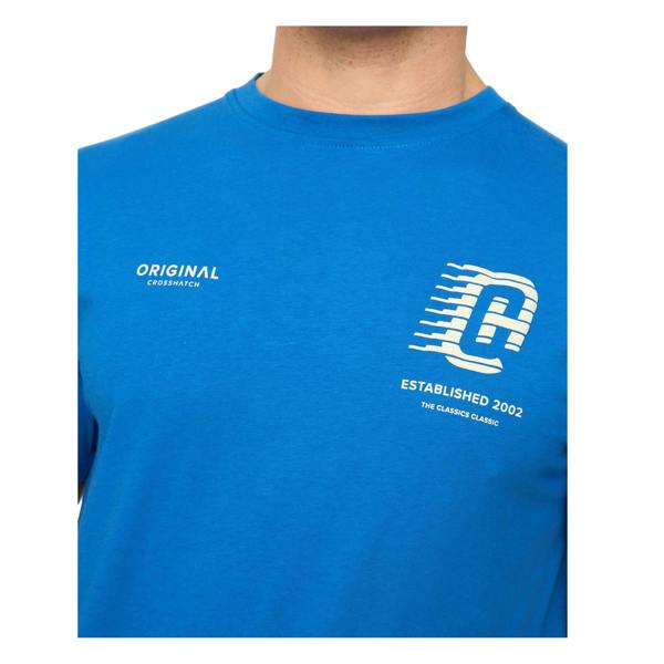 Crosshatch Mens Morville Cotton T-Shirt - Royal Blue - 