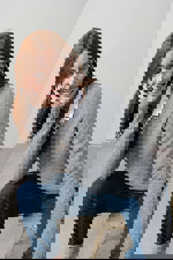 Woodchester V-Neck Boxy Knit Jumper Petrol | Lily and Me Clothing