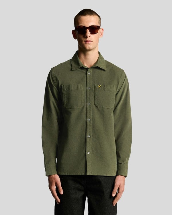 Lyle & Scott Corduroy Shirt - X848 Deep Depths - CHO - Designer Mens Regular Fit Shirts