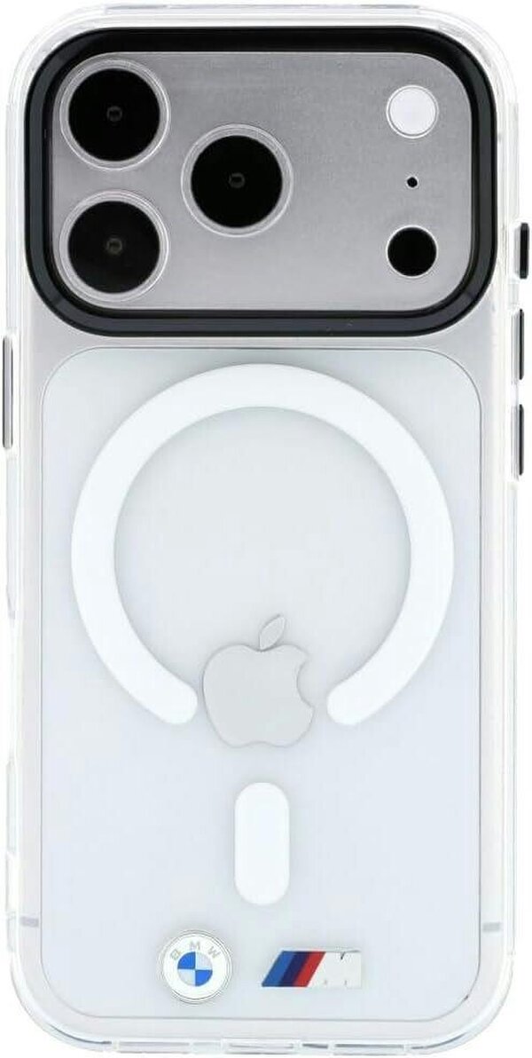 BMW M IML Glossy Metal Logo Trims Case with MagSafe for iPhone 17/18 Pro 6.3" Clear - BMHMP18L26HTGMILH