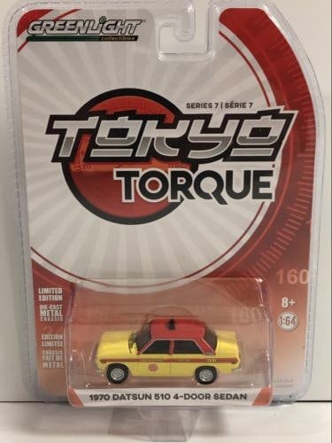 1970 datsun 510 4 door sedan 1:64 scale greenlight 47050b