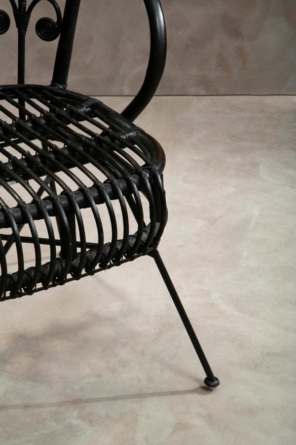 Interiors by Premier Java Black Natural Rattan Scalloped Back Chair