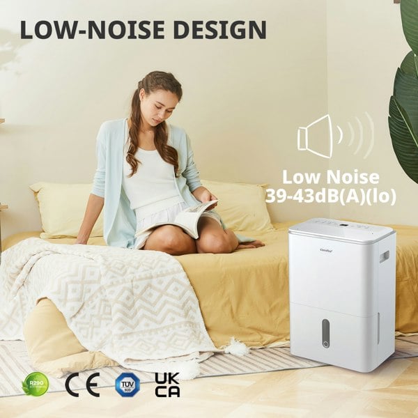 Living and Home 20L/Day Dehumidifier 3L Tank Quiet Operation with Drain Hose