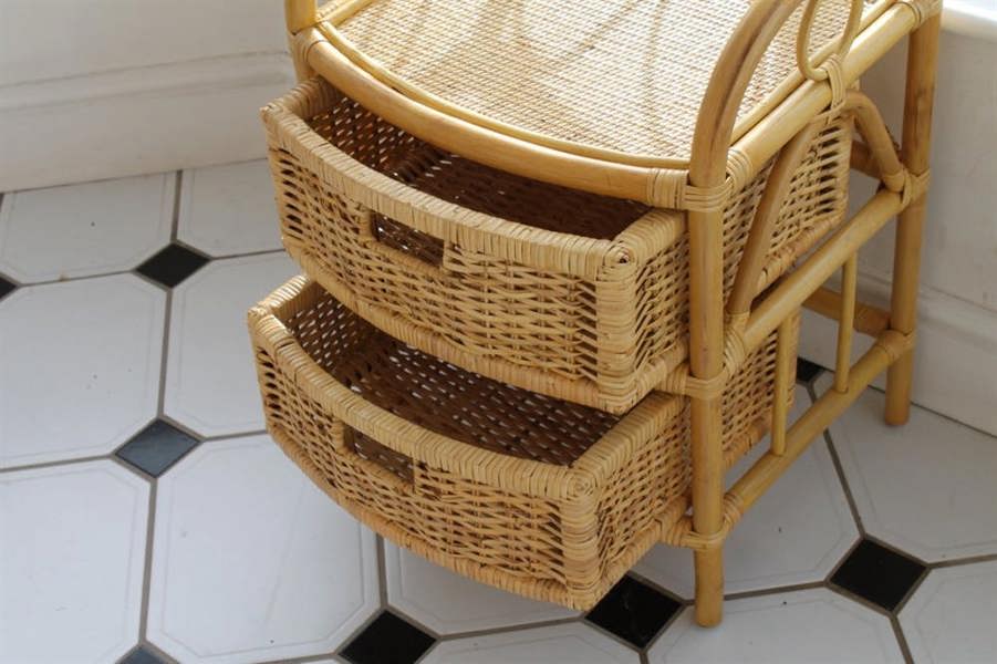 Cane and Rattan Set of 2 Drawers- Ideal with Conservatory Furniture