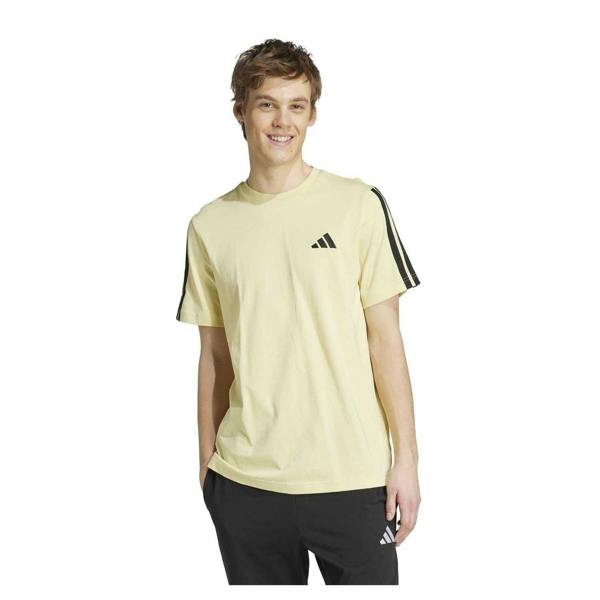 Adidas Mens 3 Stripes T-Shirt - Powdery Yellow - 