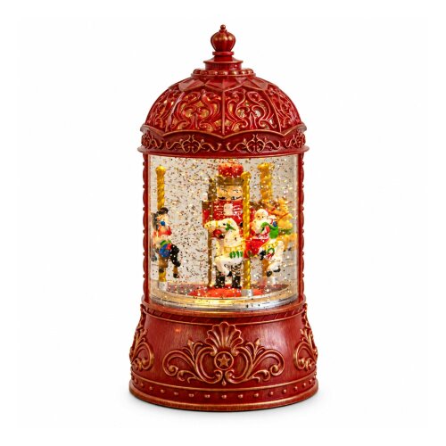 Samuel Alexander 23cm Dual Powered Christmas Water Spinner Lantern with Rotating Nutcracker Scene
