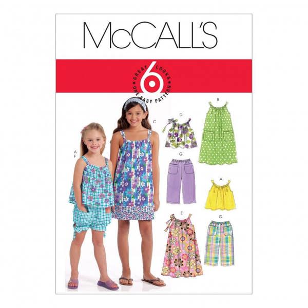 McCalls 5797 Paper Sewing Pattern – Kids' & Teens' Dress, Trousers, Shorts & Top, Easy