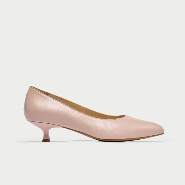 Calla Claudia Pointed Toe Court Heel for Bunions & Wide Feet - Blush Leather