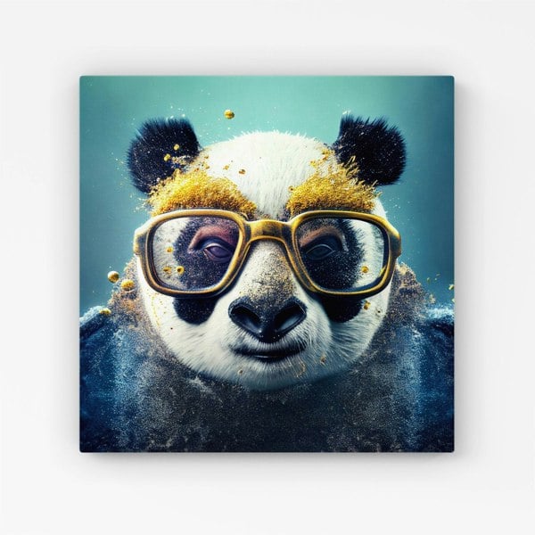 Warren Reed Panda With Golden Glasses Splashart Canvas