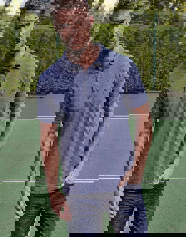 Men's Cotton Polo – Heather Blue - British Boxers