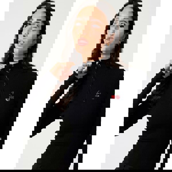 Pink Vanilla Cherry Stripe Half Zip Up Jumper