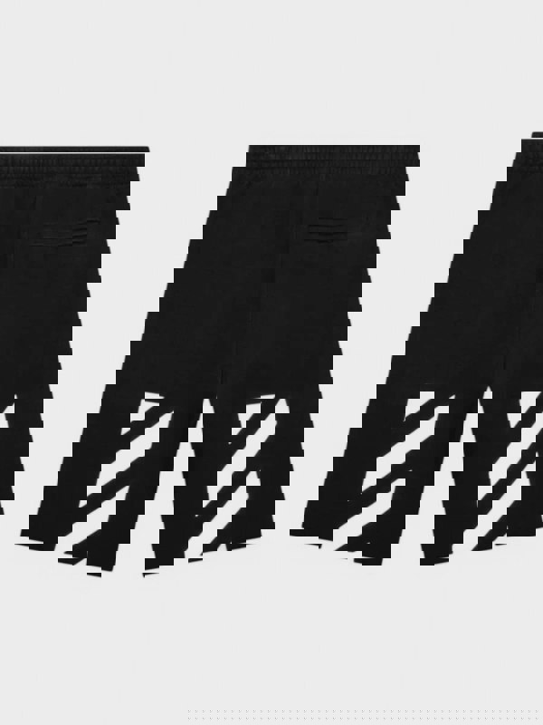 Off - White Diagonal Helvetica Shorts Black/White - Supplied FashionOFF WHITE