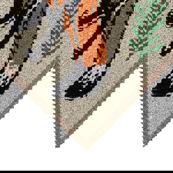 JVL Eco-Friendly Latex Backed Coir Entrance Doormat, 45x75cm - Fox