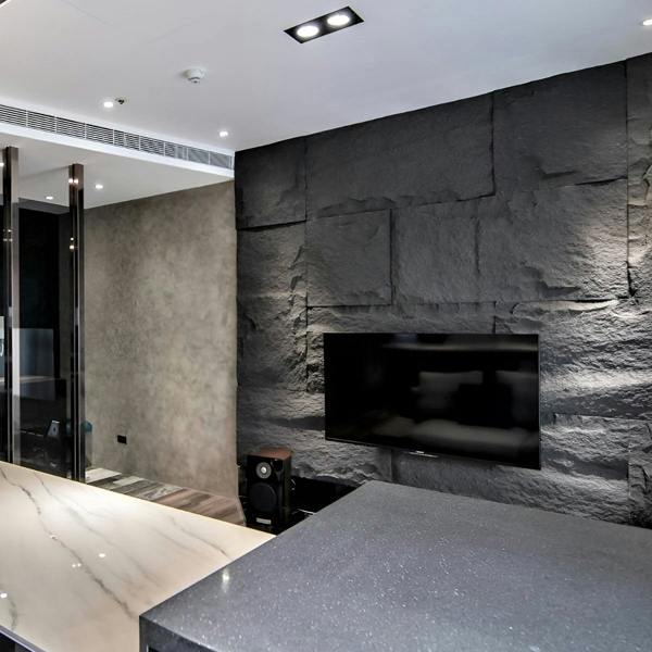ENER-J Black Slate Rock Hard PU Wall Panel,  Size:1200 x 600 x 60 mm (Pack of 2)
