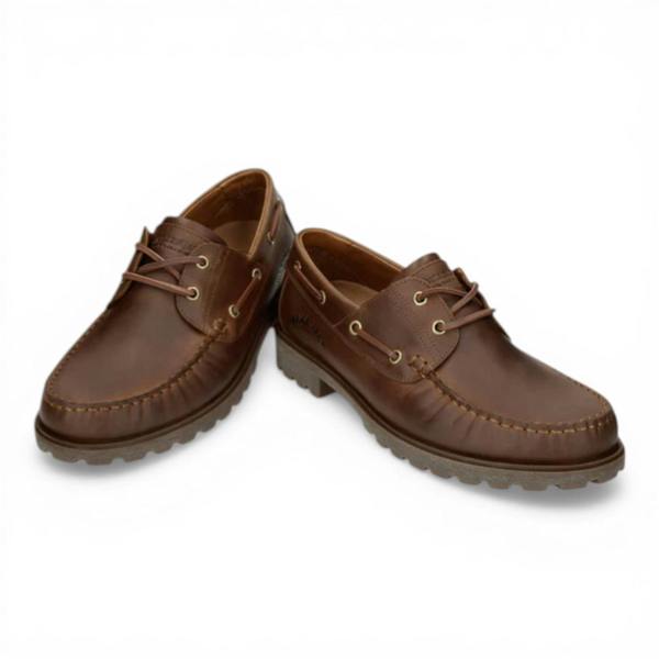 Panama Jack Boat C5 Men's Waterproof Bark Brown Leather Lace-Up Low-Cut Ankle Boots -
