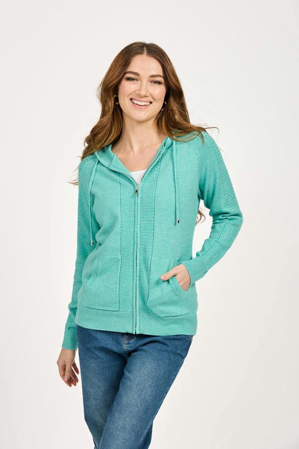 Mudflower Cable-Knit Zip Up Cardigan