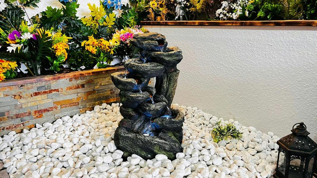 Tranquillity Water Features Harmony Rock Cascade Rock Effect Solar Water Feature