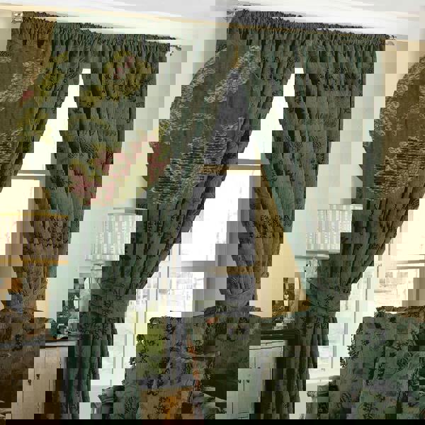 Riva Home Zurich Pencil Pleat Curtains - Green