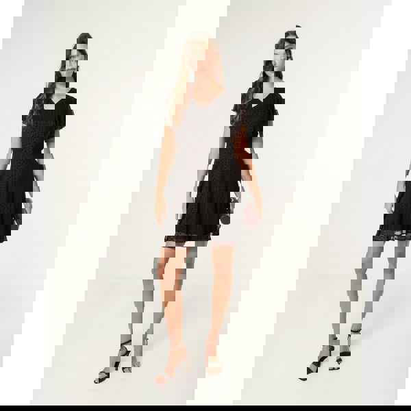 Blue Vanilla Flippy Sleeve Flared Mini Dress