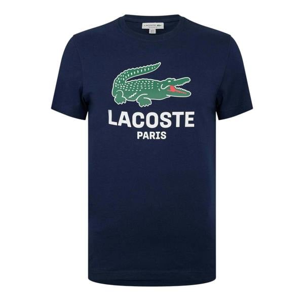 Lacoste Mens Paris Logo T-Shirt - Navy Blue - 