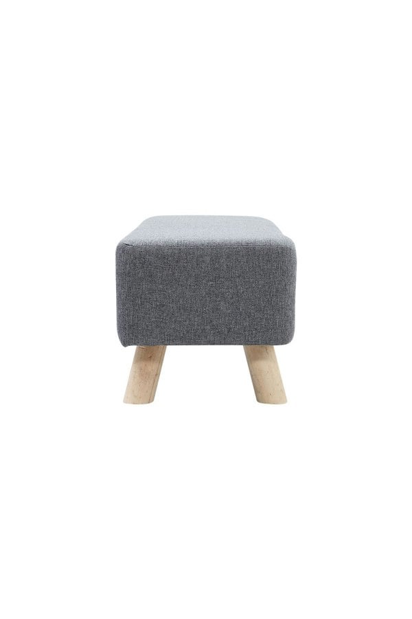 Living and Home 81cm W Grey Rectangular Tofu-shaped Footstool