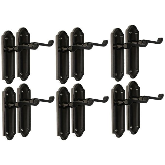 EDH Door Hardware Black Nickel Internal Door Handles Ashford Style Lever Latch – Epsom Pair Set