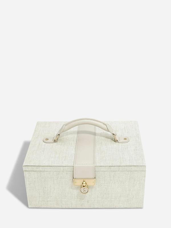 Luxury Classic Jewellery Box - Oatmeal & Linen - 76391